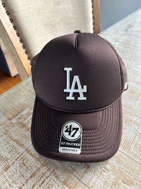 ‘47 LA Trucker Hat in Chocolate Brown 
Deeper hat for an oversized fit